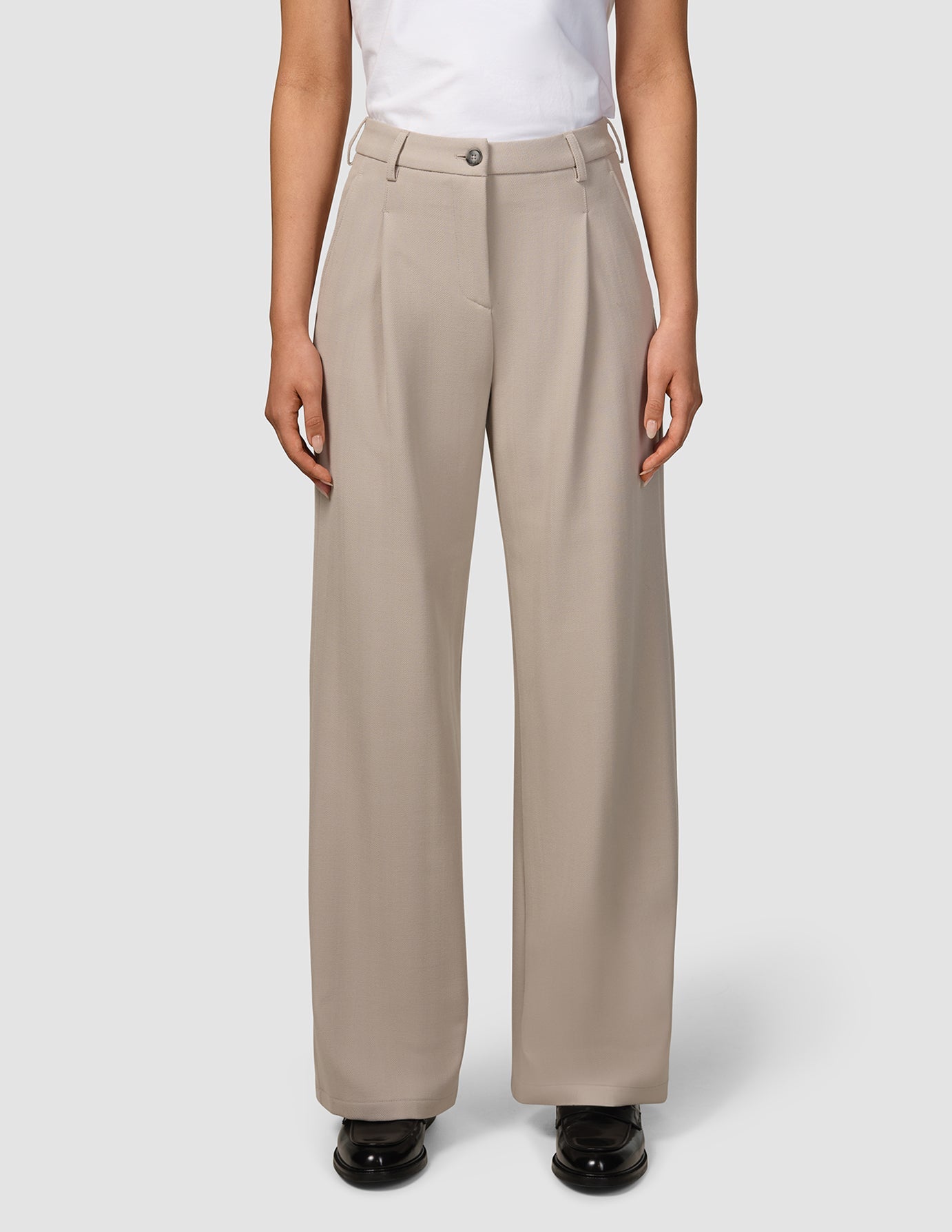 Serene Women's Wide Leg Pants in Greige - Comfortable & Stylish for Work, Travel & Casual Wear