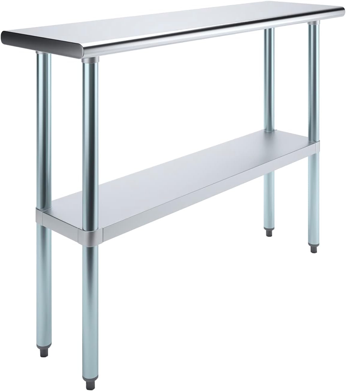 NSF Certified Heavy Duty Stainless Steel Prep Table with Galvanized Shelf & Legs - Commercial Kitchen & Home Use, Optional Wheels for Mobility | Perfect for Restaurants, Catering & Food Prep Stations