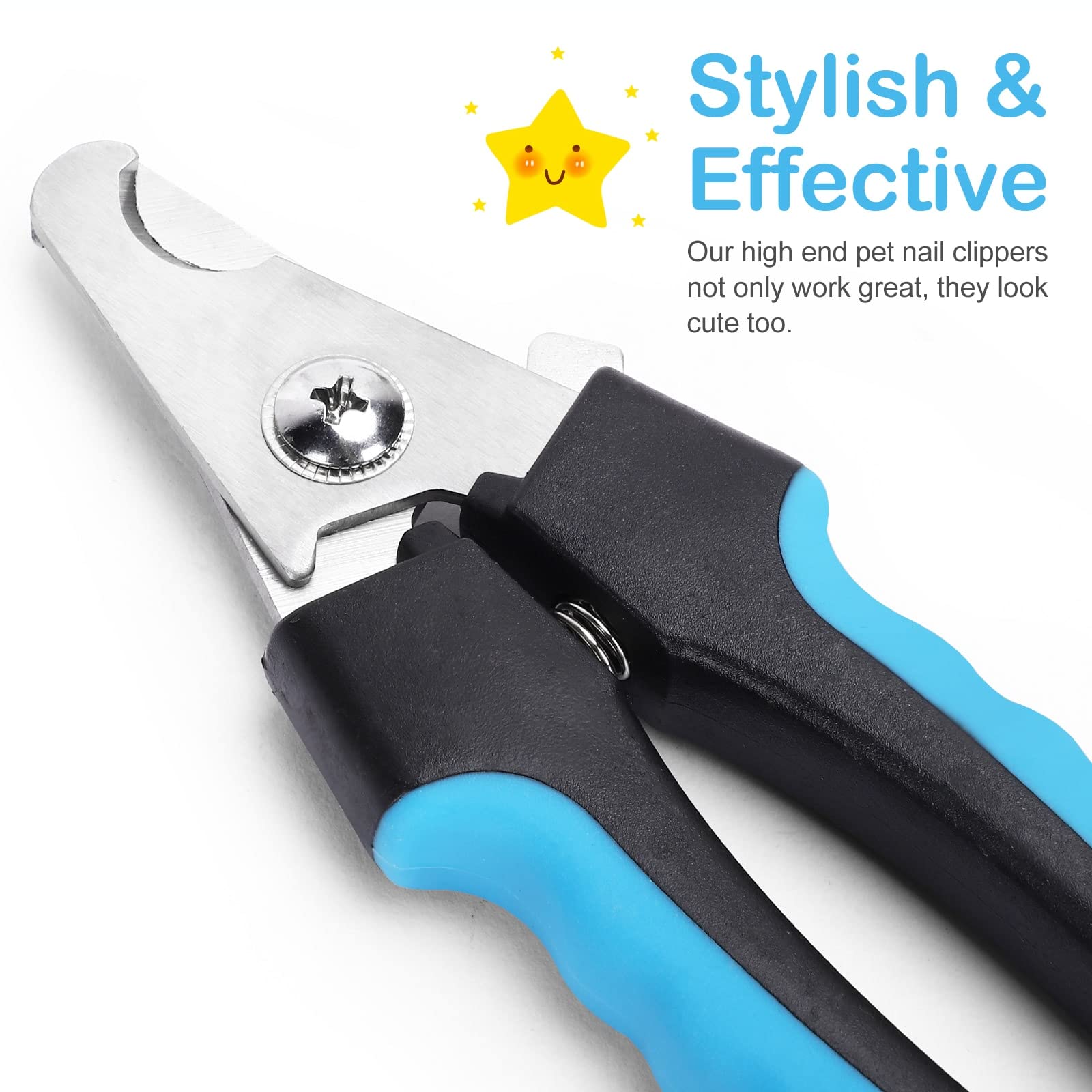 Professional Stainless Steel Dog Nail Clippers for Medium Breeds - Safe Nail Trimmer with Guard for Cockalier & Mixed Dogs - Sharp & Easy Grip - Perfect for Home Grooming & Pet Nail Care