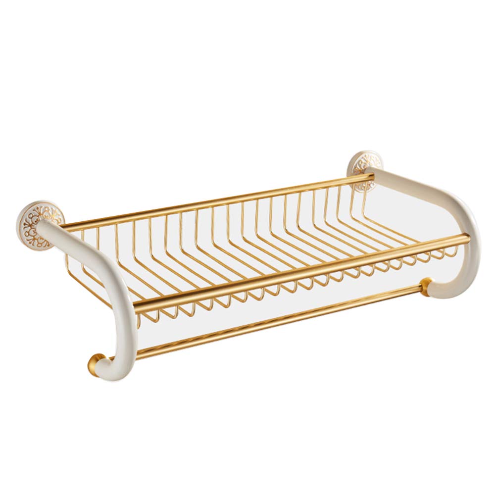 European Golden Bathroom Shelf Set - Wall Hanging Storage for Bath Essentials