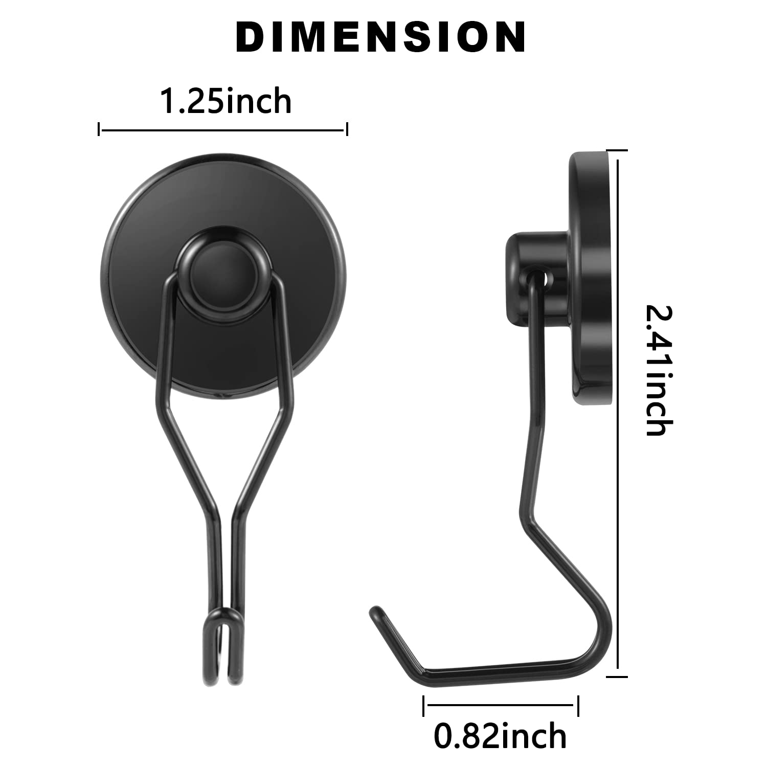 Tohoer 100LBS Heavy Duty Neodymium Magnetic Hooks - Rust Proof Refrigerator Magnets for Kitchen, Fridge, Oven, Grill, BBQ, Tools & Key Holder - Perfect for Hanging Wreaths, Utensils & Outdoor Use