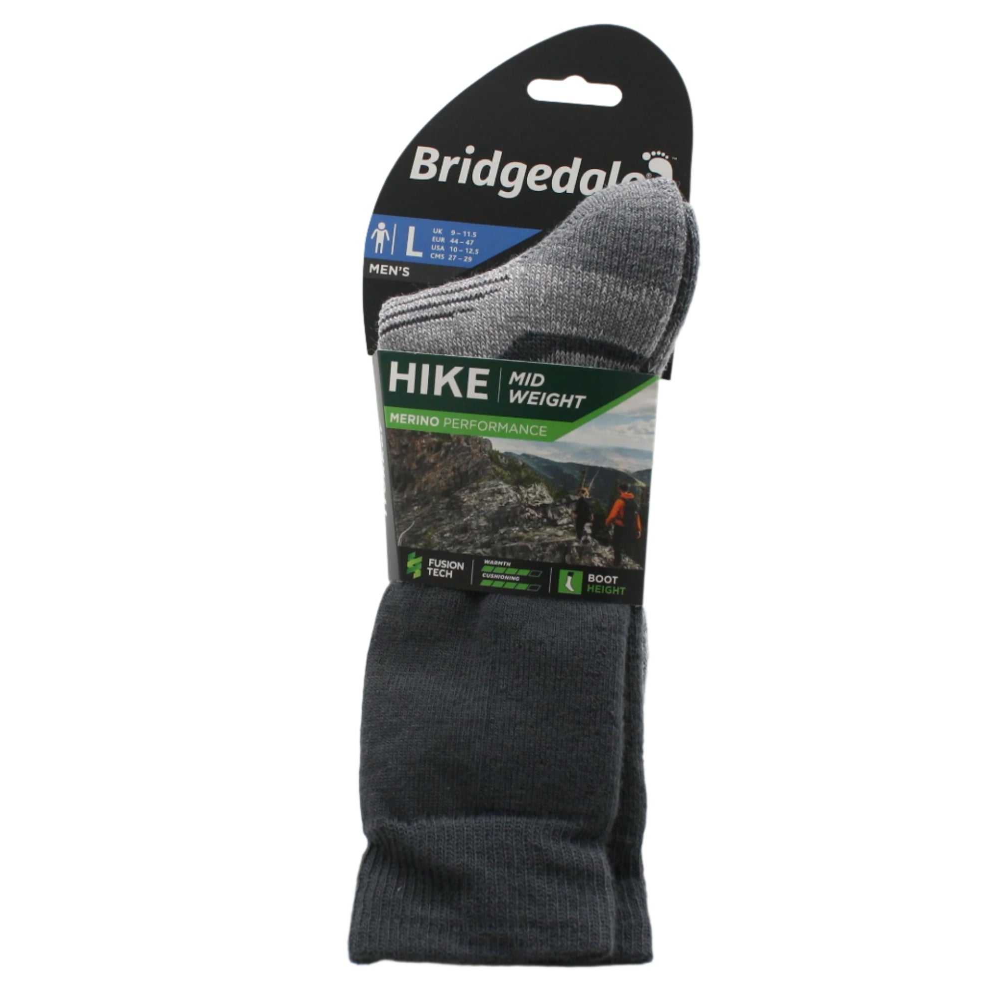 HIKE MID WEIGHT SOCK BRIDGEDAL - Comfortable Hiking Socks for Men & Women - Moisture Wicking & Breathable Outdoor Socks - Perfect for Trekking, Camping and Mountain Climbing