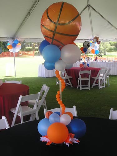 Basketball Topiary Table Centerpiece - Artificial Plant Decor for Home, Office, Wedding & Party Decorations - Perfect for Indoor and Outdoor Events