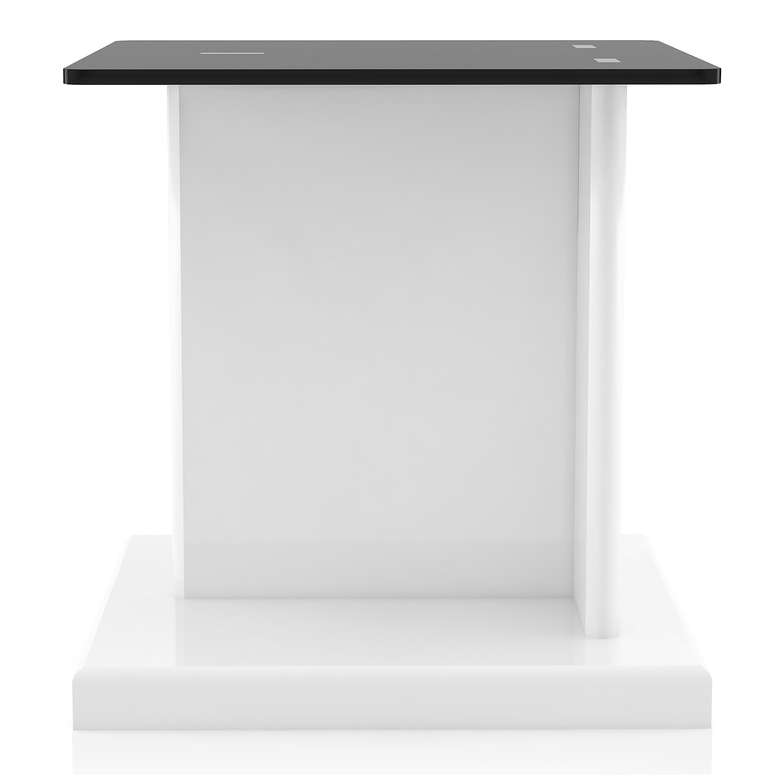 White Thame Glass Top 2-Piece Coffee Table Set for Living Room