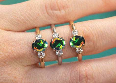 Fire Black Opal Gemstone Ring for Women - Genuine Australian Opal Jewelry, Sterling Silver Band, Unique Handmade Gift for Birthday, Anniversary & Special Occasions | Perfect for Evening Wear, Date Nights & Formal Events