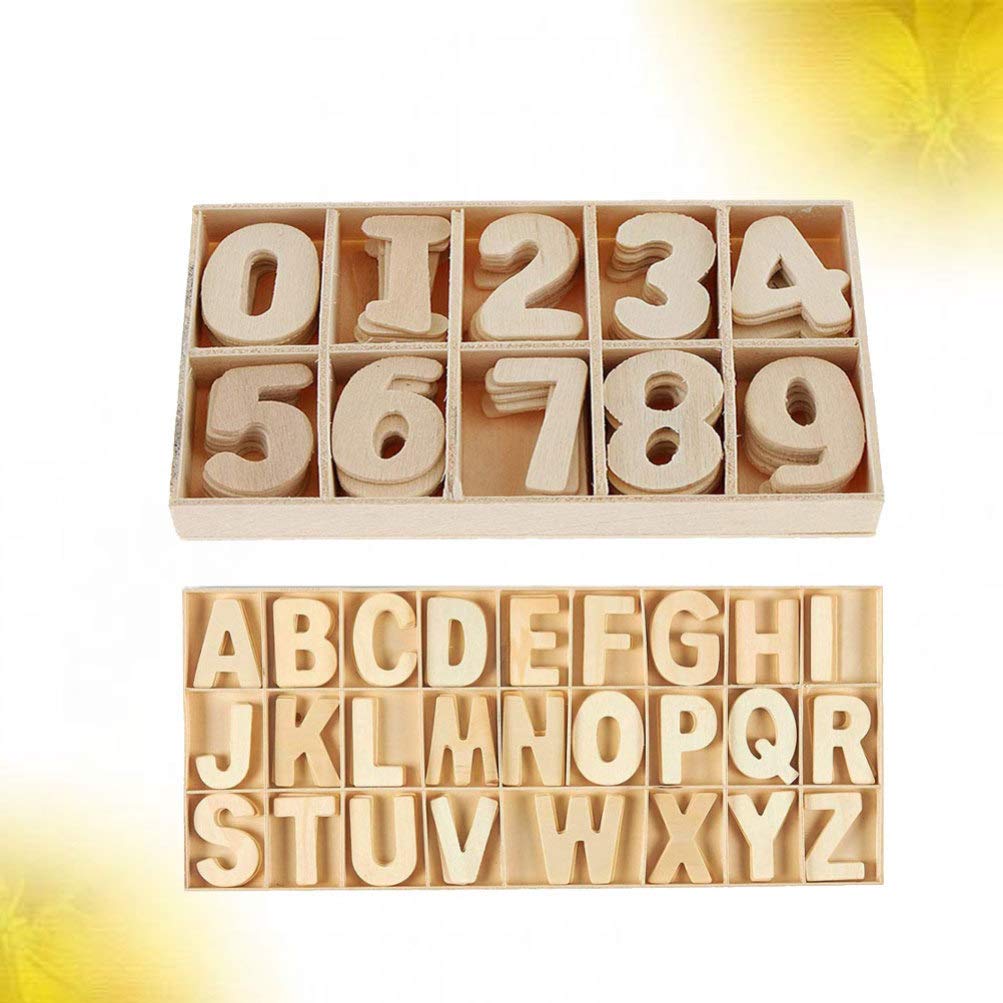 216 Pcs Wooden Alphabet Letters & Numbers for DIY Crafts - Wedding, Birthday, Home Decor Display with Storage Box - Perfect for Table Centerpieces, Party Backdrops, Scrapbooking & Nursery Wall Art