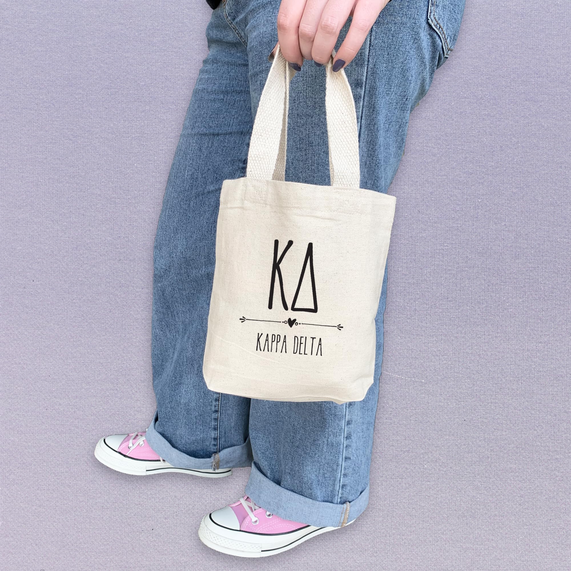 Greek Letter Sorority Mini Tote Bag - Personalized Sorority Gifts for Sisters - Small Goodie Bags for College Events, Rush Week & Sisterhood Activities