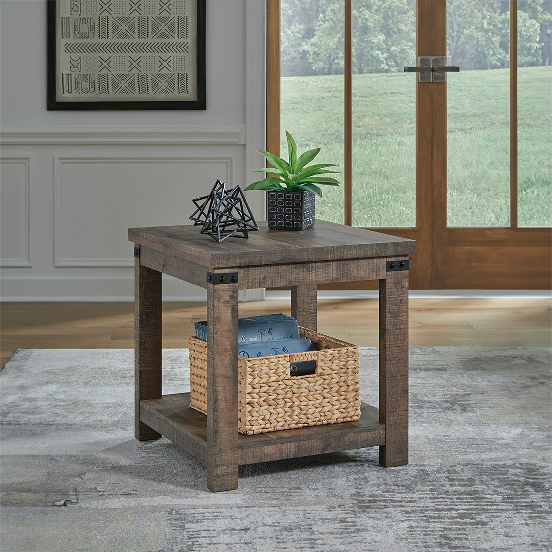 Hollum End Table - Modern Nightstand with Storage Shelf, Small Side Table for Living Room, Bedroom, Office - Perfect for Holding Lamps, Books, and Decor