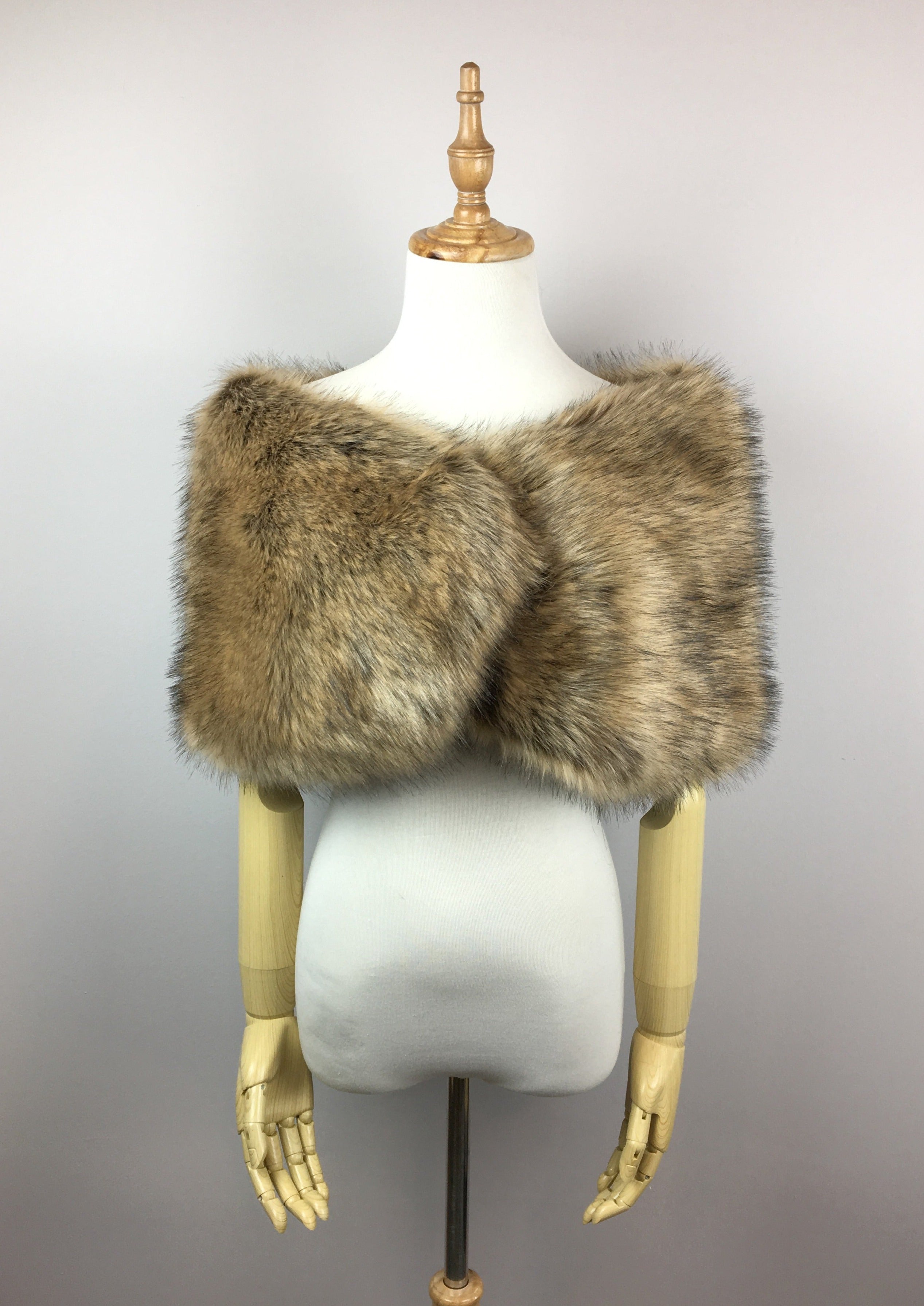 Luxury Brown Fur Wrap Shawl - Serena Brw03 | Soft & Warm Winter Fashion Accessory for Women | Perfect for Evening Parties, Weddings & Cold Weather Outfits