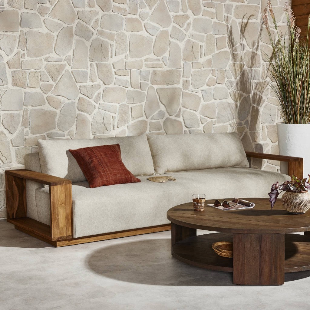 Branford Outdoor Sofa - Waterproof Patio Furniture Set with Cushions, Ellor Beige - Perfect for Garden, Backyard, Poolside & Deck Relaxation