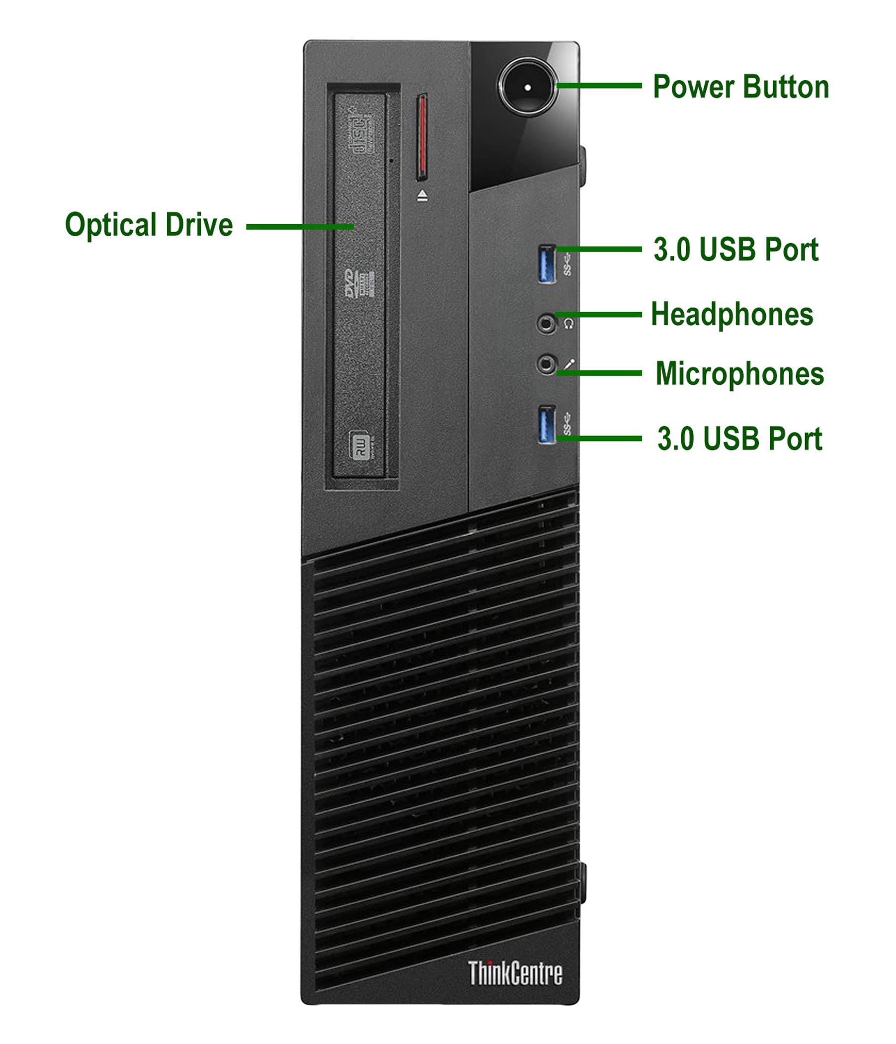 Lenovo ThinkCentre M93P SFF Business Desktop PC - Intel Core i7-4770 3.4GHz Quad-Core, 8GB DDR3 RAM, 128GB M.2 SSD + 500GB HDD, WiFi 5, Bluetooth 4.0, Windows 10 Pro (Renewed) - Perfect for Office Work, Home Computing & Small Business Use