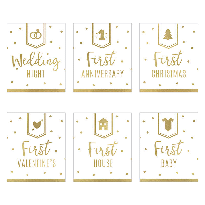 Wedding Anniversary Wine Bottle Labels - Classic Set of 6 for Couples | Perfect for 1st, 5th, 10th Year Celebrations & Romantic Gifts