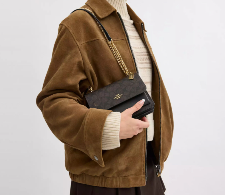 NWT Coach Mini Klare Crossbody Bag - Signature Canvas & Leather in Brown/Black | Perfect for Everyday Use, Travel, and Casual Outings