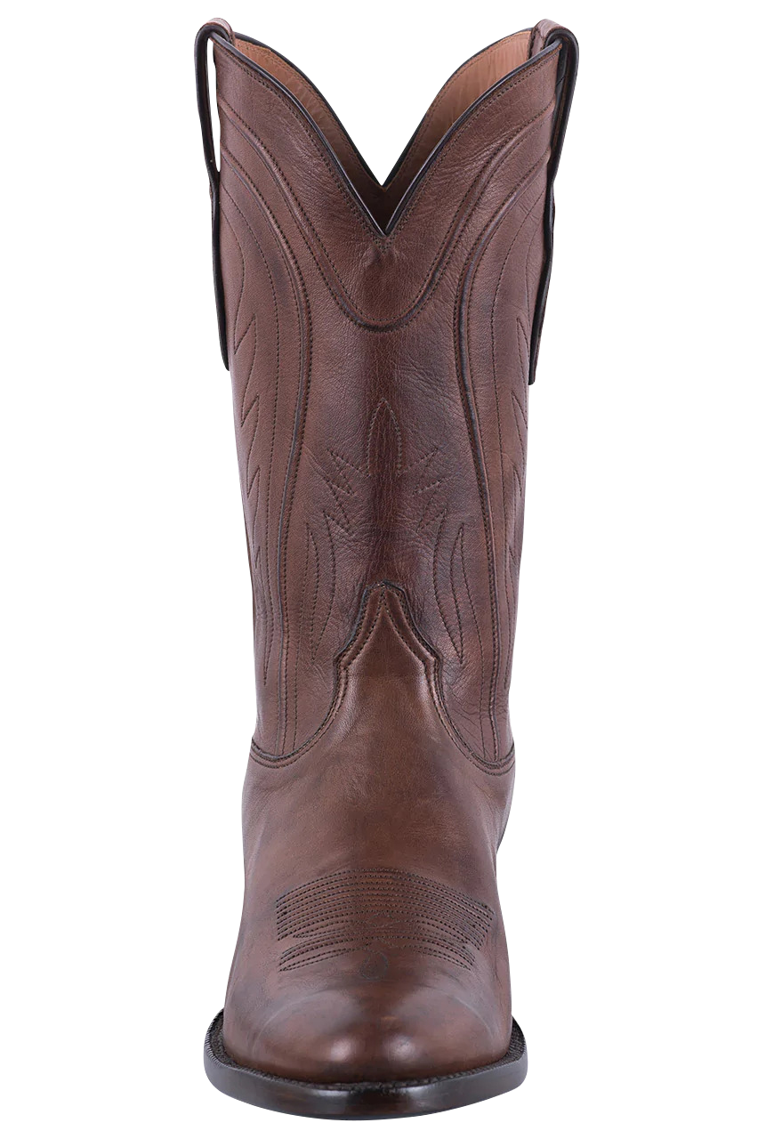 Black Jack Exclusive Ranch Hand Cowboy Boots - Burnished Brown Leather Western Boots for Men | Durable & Comfortable for Riding, Work & Outdoor Activities