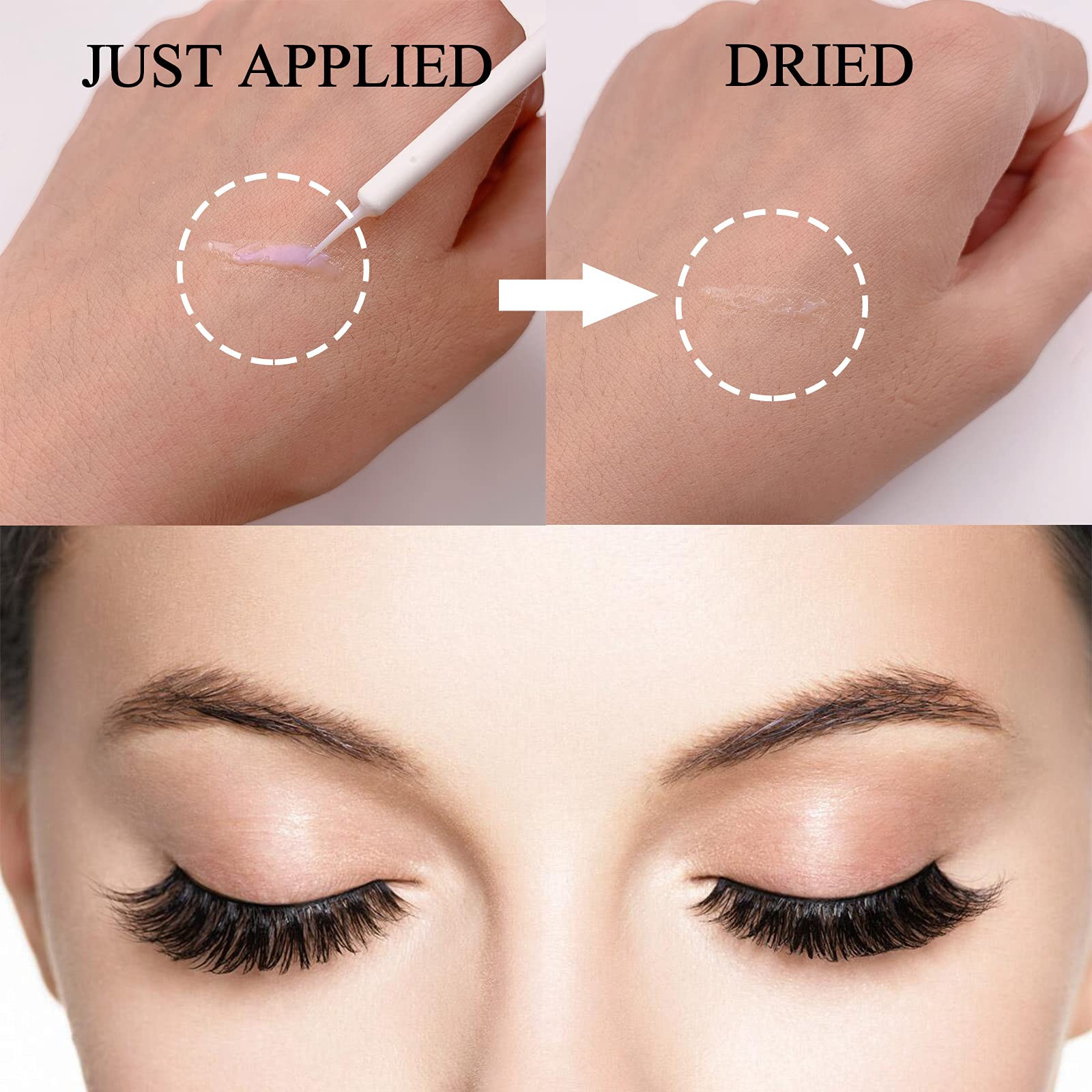 Clear Eyelash Adhesive Glue - Super Strong Hold, Waterproof, Hypoallergenic for Sensitive Eyes - 0.176oz (2 Pack) - Perfect for Daily Wear, Special Occasions & Professional Makeup Artists
