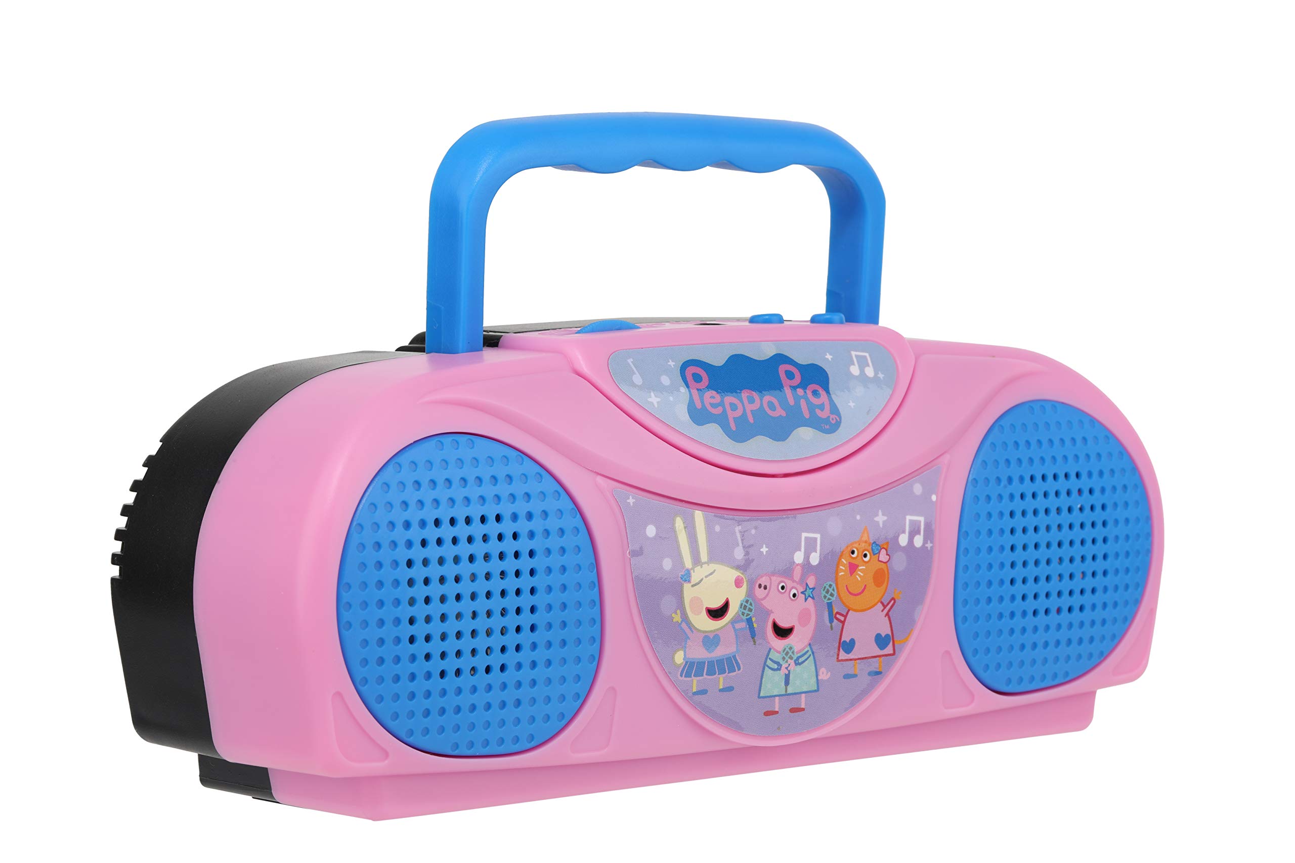 Peppa Pig Kids Karaoke Machine with Microphone - Portable Bluetooth Speaker for Singing & Radio, Compatible with iPhone/iPad/MP3 (Red/Blue) | Birthday Gift for Girls & Boys | Home Party & Car Travel Entertainment