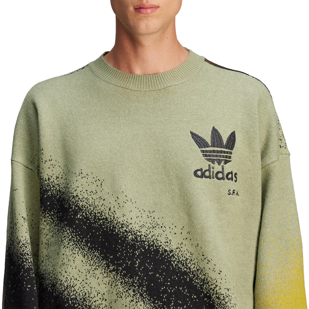 Song For The Mute SFTM 004 Knit Sweatshirt in Tent Green | Premium Cotton Pullover for Men | Perfect for Casual Wear, Street Style & Fall Layering
