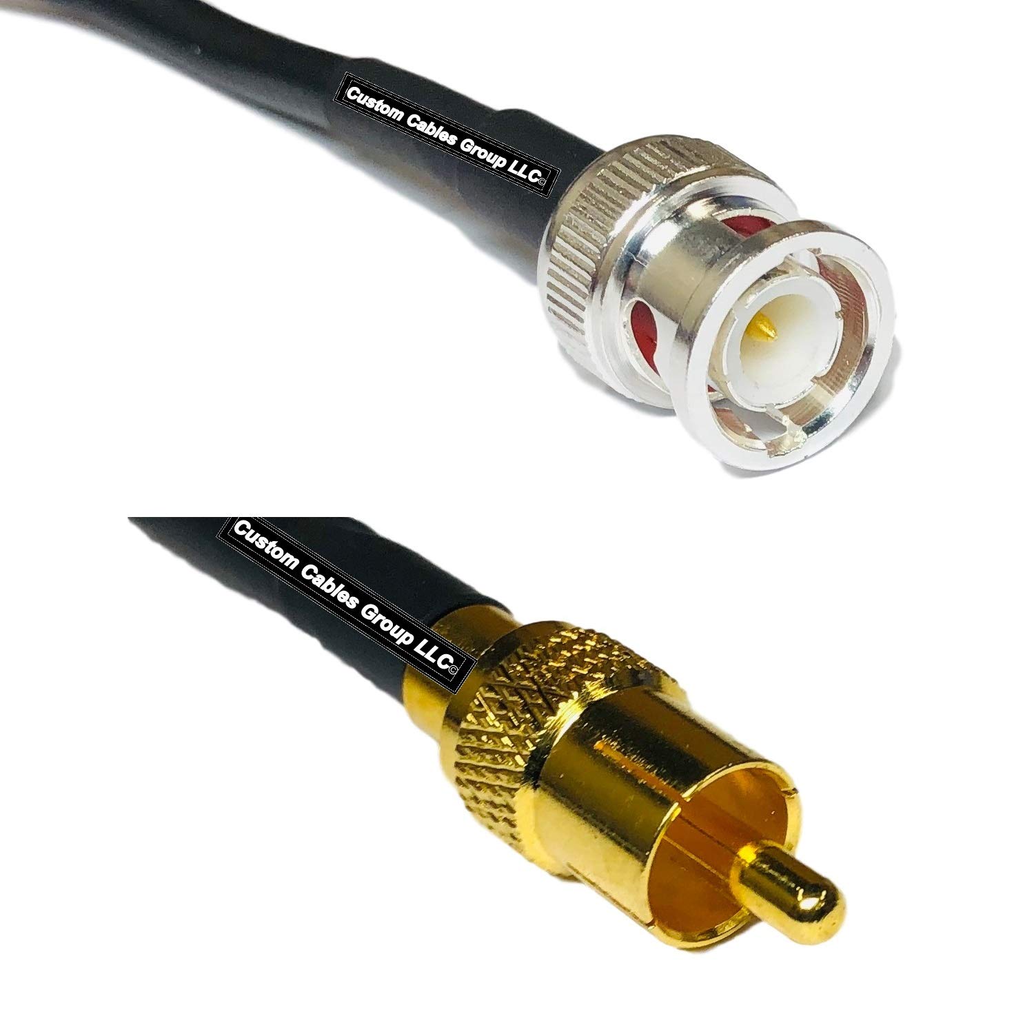3 Feet RG58 BNC Male to RCA Male RF Pigtail Coaxial Cable - High-Quality Audio Video Signal Transmission for CCTV, Ham Radio & Home Theater Systems