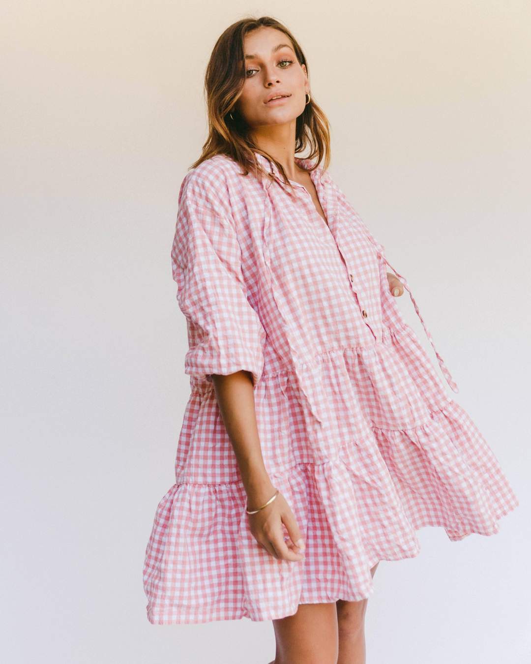 Avalon Smock Dress - Candy Gingham Print Flowy Casual Dress for Women | Perfect for Summer Outings, Beach Vacations & Brunch Dates