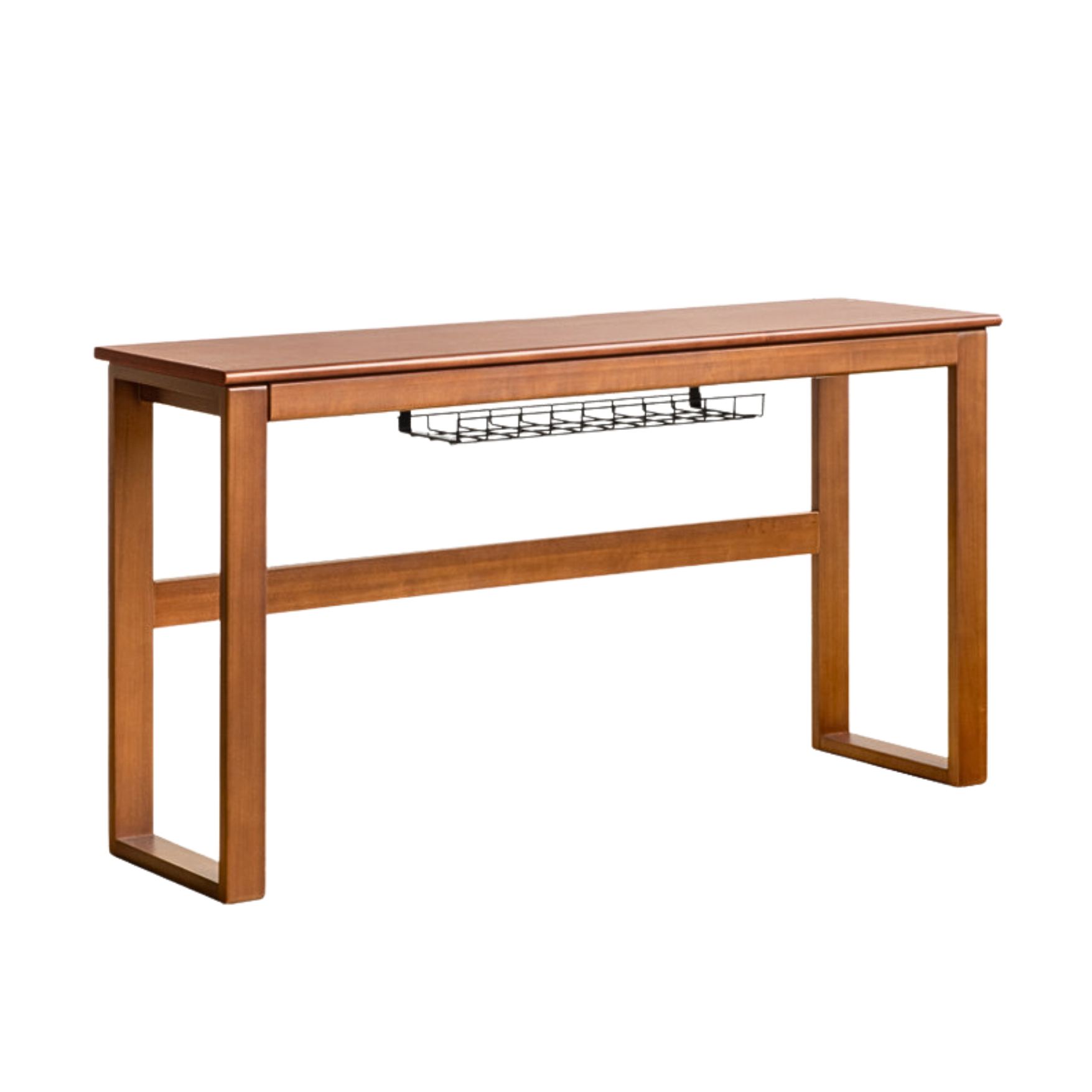Solid Oak and Poplar Wood Long Narrow Desk - Modern Minimalist Home Office Writing Table for Small Spaces | Perfect for Study, Work, and Laptop Use