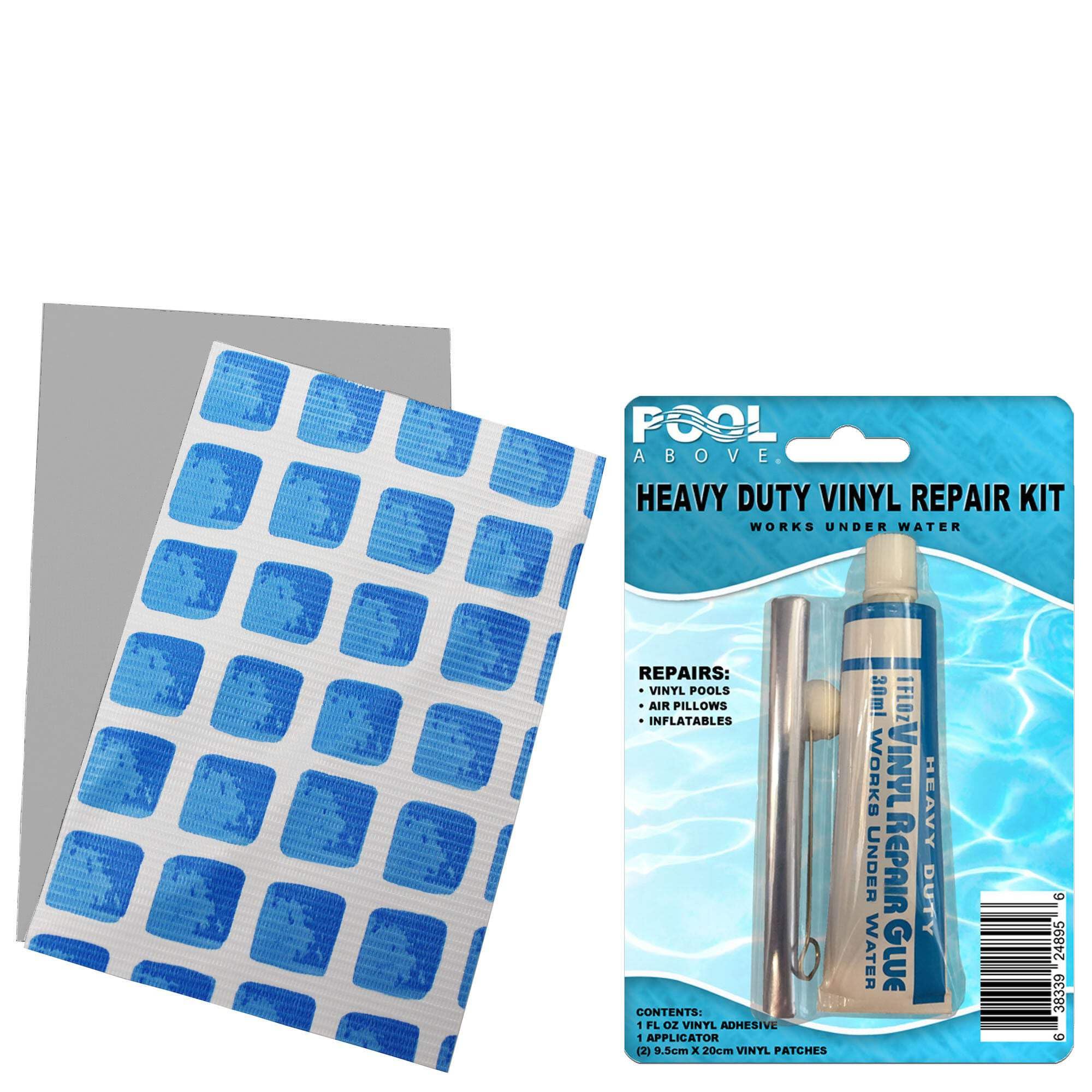 Ultra Frame Pool Liner Repair Kit - Heavy Duty Vinyl Glue with Glue-Down or Peel-and-Stick Blue Pool Patches | Permanent Above Ground Swimming Pool Repair Solution for Leaks & Tears | Perfect for Summer Pool Maintenance