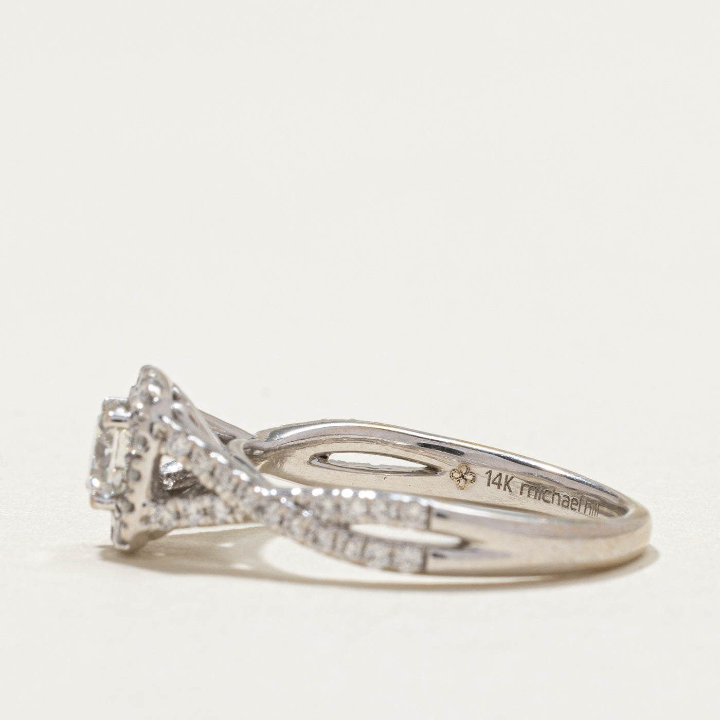 0.70ctw Diamond Halo Crossover Engagement Ring - Size 5 | Elegant Wedding Band for Proposals, Anniversaries & Special Occasions