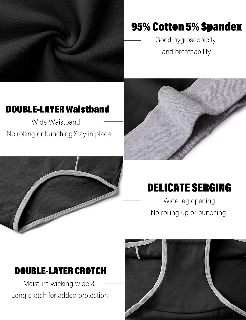 POKARLA Women's Cotton High Waist Underwear - Soft Breathable Full Coverage Briefs for Postpartum, Plus Size & Everyday Comfort - Perfect for Maternity, Yoga & Lounge Wear