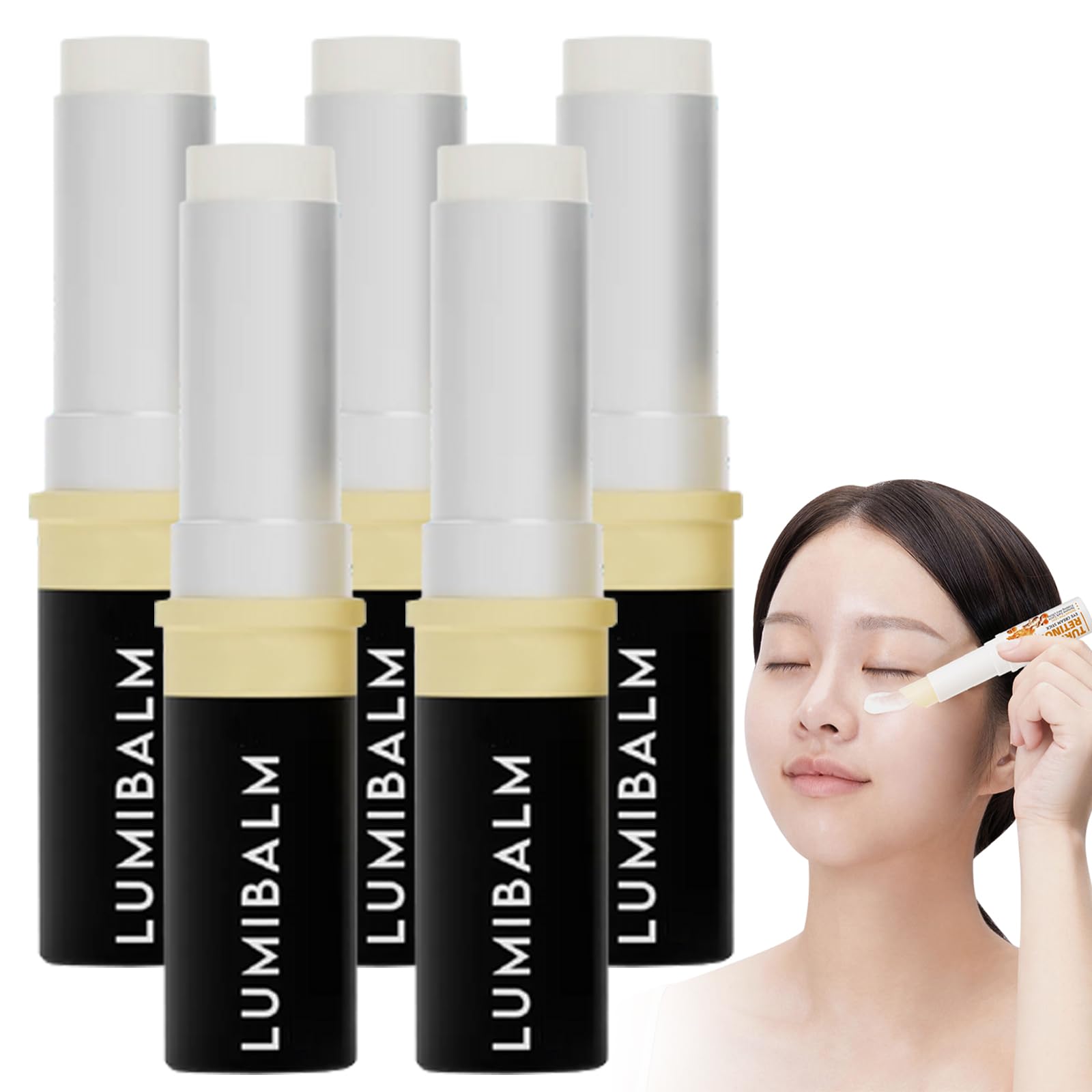 Lumibalm Under Eye Cream for Dark Circles, Puffiness & Fine Lines – Brightening Eye Treatment for Bags & Wrinkles (5 Pack) – Perfect for Morning Routine & Nighttime Skincare