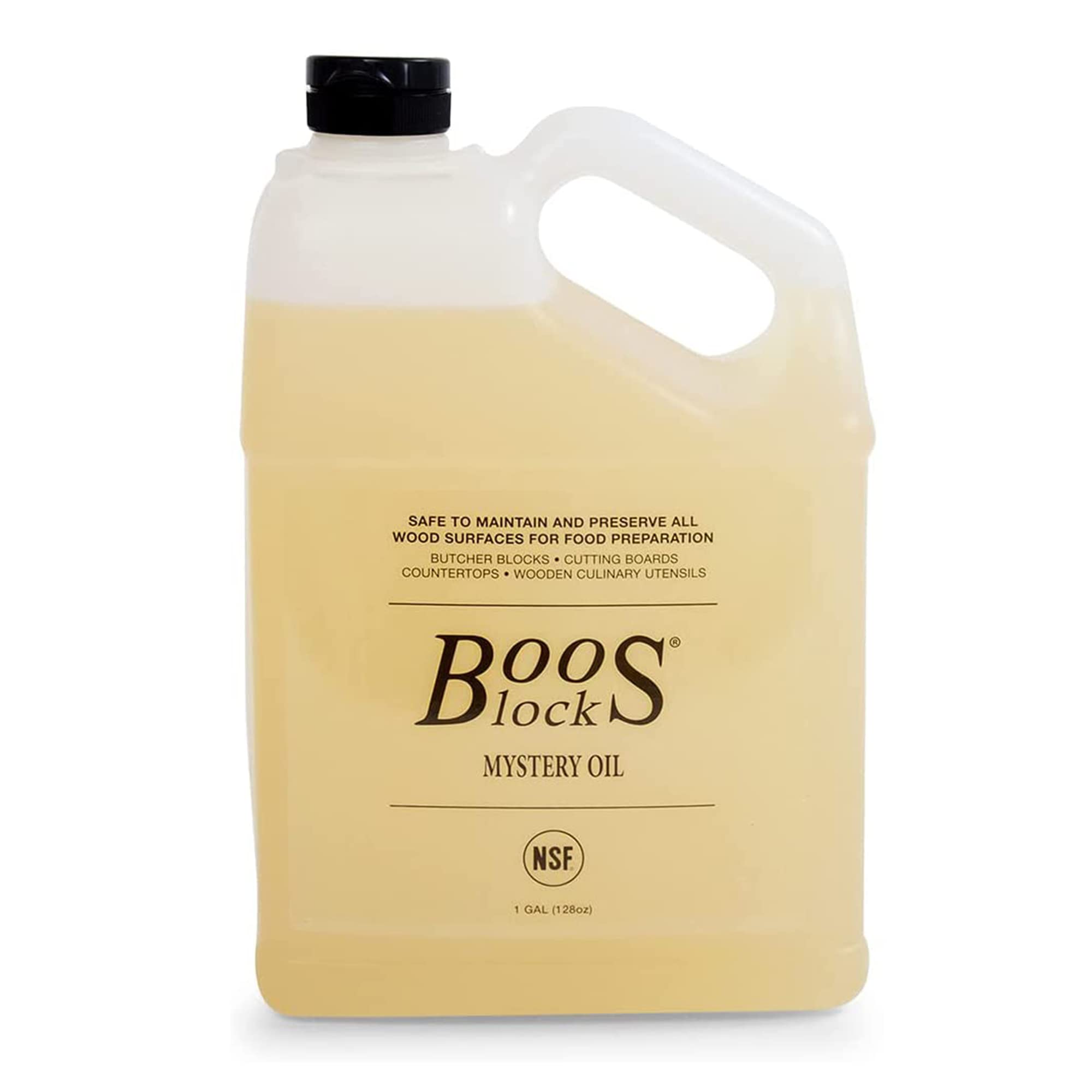 John Boos 128-Ounce Boos Block Mystery Oil - Premium Wood Cutting Board Conditioner & Protector | Food-Safe Wood Treatment for Kitchen Countertops, Butcher Blocks & Wooden Utensils