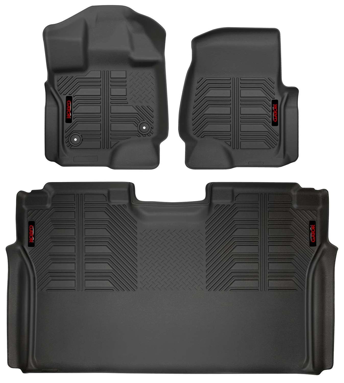 Gator 79611 Black All-Weather Floor Liners for 2015-2020 Ford F-150 SuperCrew | Front & Rear Seat Protection | Durable Car Mats for Mud, Snow & Spills | Perfect for Off-Roading, Camping & Daily Commutes
