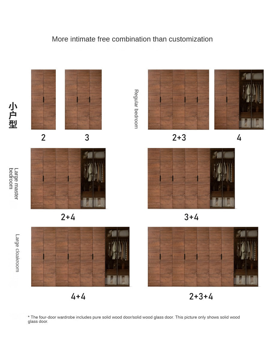 Premium Black Walnut Solid Wood Wardrobe & Storage Cabinet - Spacious Closet Organizer for Bedroom, Living Room, and Office