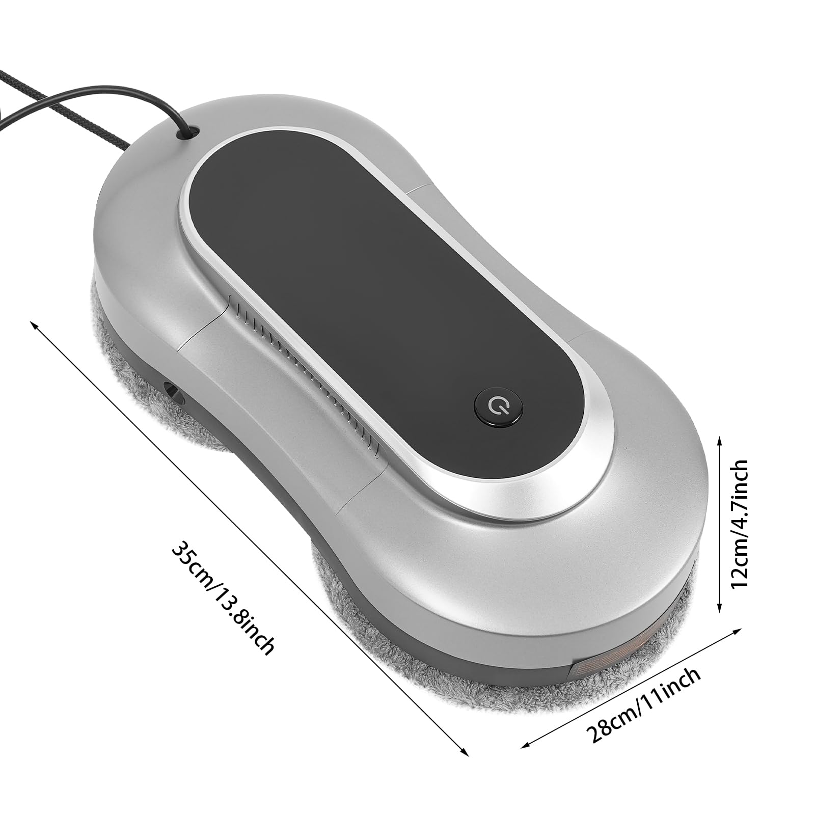 Smart Electric Window Cleaning Robot with Remote Control & Dual Water Spray - Auto Glass, Tile & Smooth Surface Cleaner for Home & Office (Silver Gray)