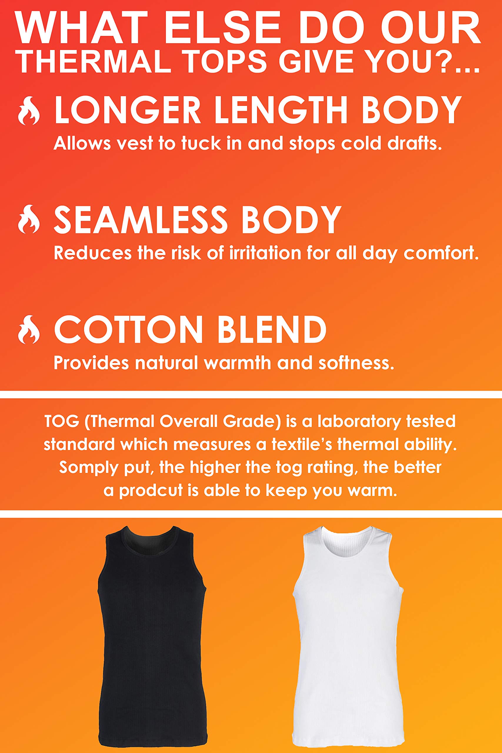 Heat Holders Men's Thermal Underwear Vest - Ultra-Warm Cotton Fleece Sleeveless Top for Winter | Perfect for Skiing, Hiking & Cold Weather Layering