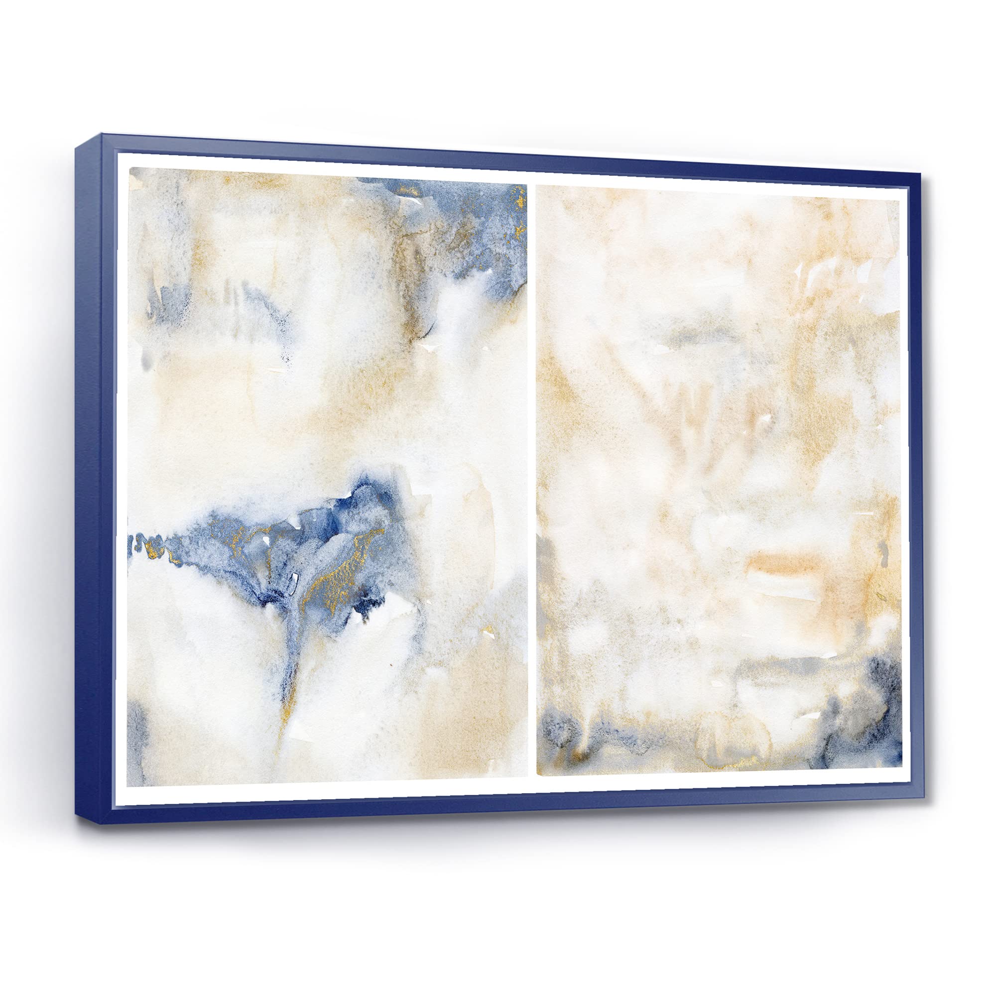 Abstract Pink Gold Beige and Dark Pastel Strokes Framed Canvas Wall Art - Modern Home Decor for Living Room, Bedroom & Office