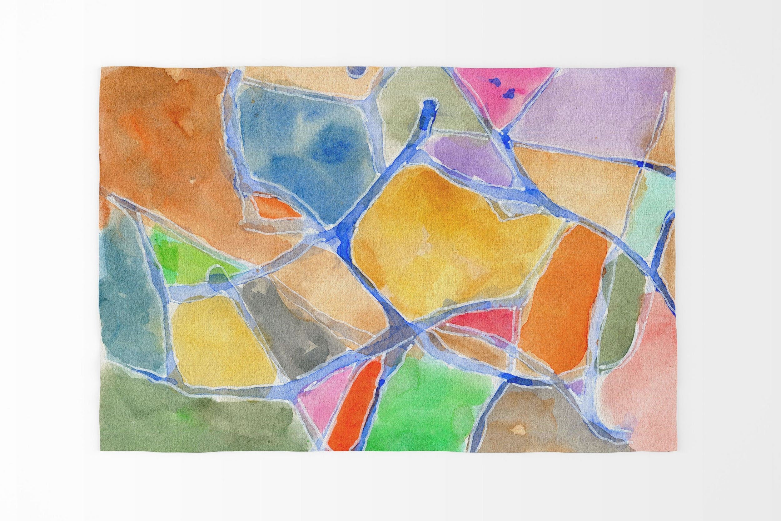Premium Thick Rectangle Area Rug - Non-Slip Floor Mat for Living Room, Bedroom - Multi-Color Abstract Ethnic Design - Handmade Flat Woven Carpet - USA Made Home Decor - Perfect for Cozy Spaces & High-Traffic Areas