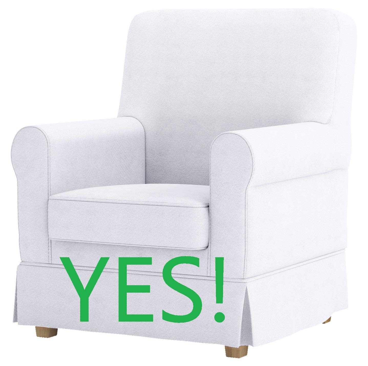 Custom Made Ektorp Jennylund Cover Replacement for IKEA Jennylund Armchair Sofa - Light Gray Cotton Slipcover | Perfect for Living Room, Bedroom & Office Decor