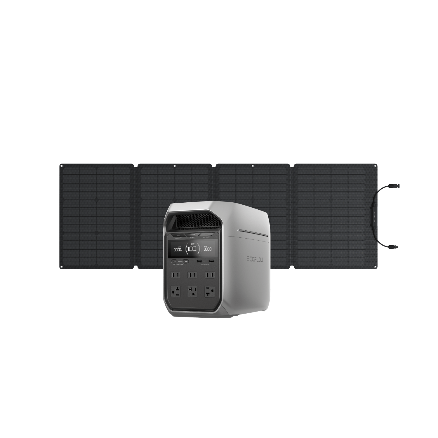EcoFlow DELTA 3 Series Portable Solar Generator 110W - Off-Grid Power for Camping, RV, Emergency Backup & Home Use