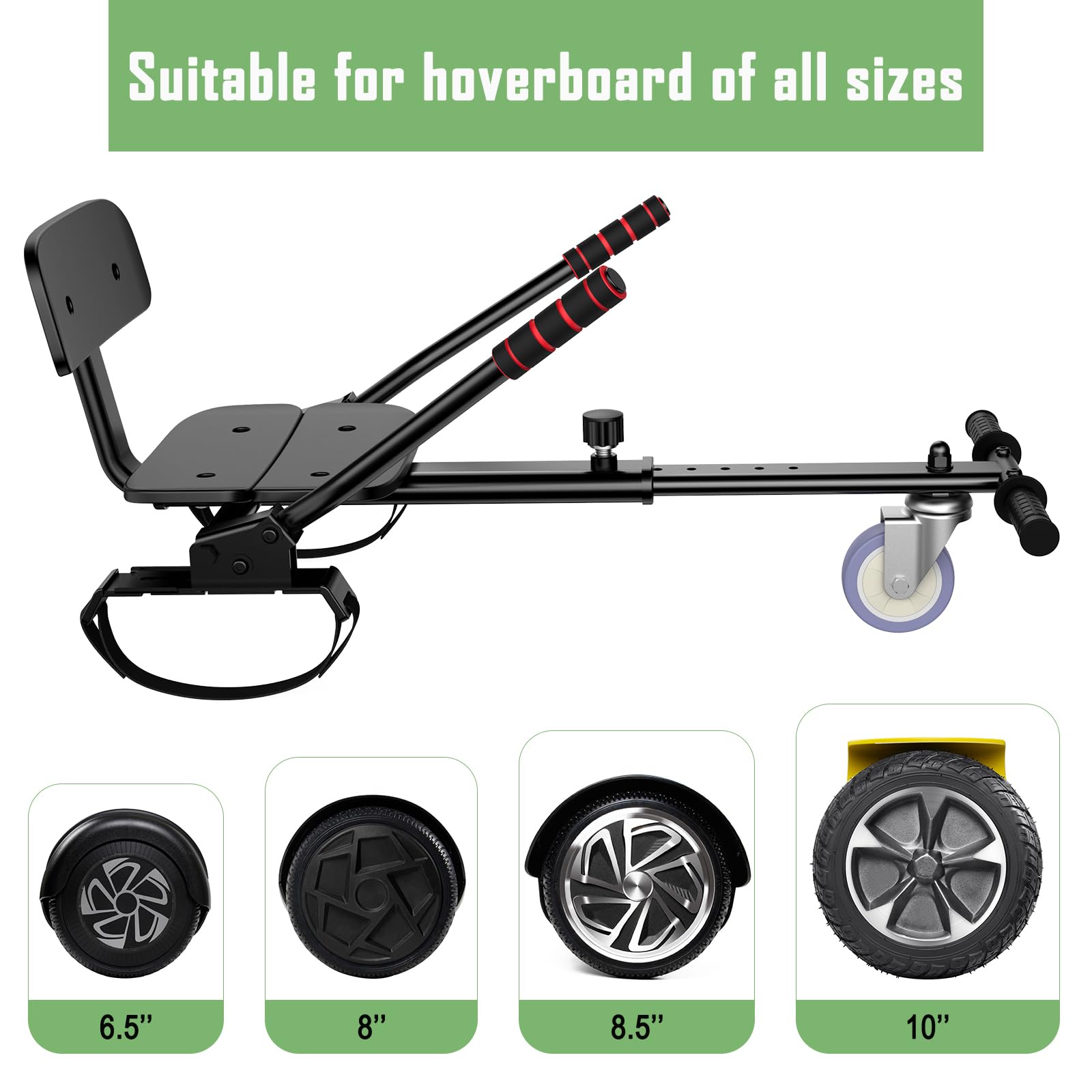 Self Balancing Hoverboard Scooter with Seat Attachment - 6.5