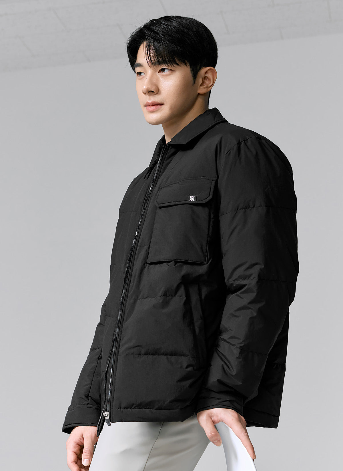 Men's Lightweight Goose Down Shacket Jacket - Warm Quilted Overshirt for Outdoor Hiking & Casual Winter Wear