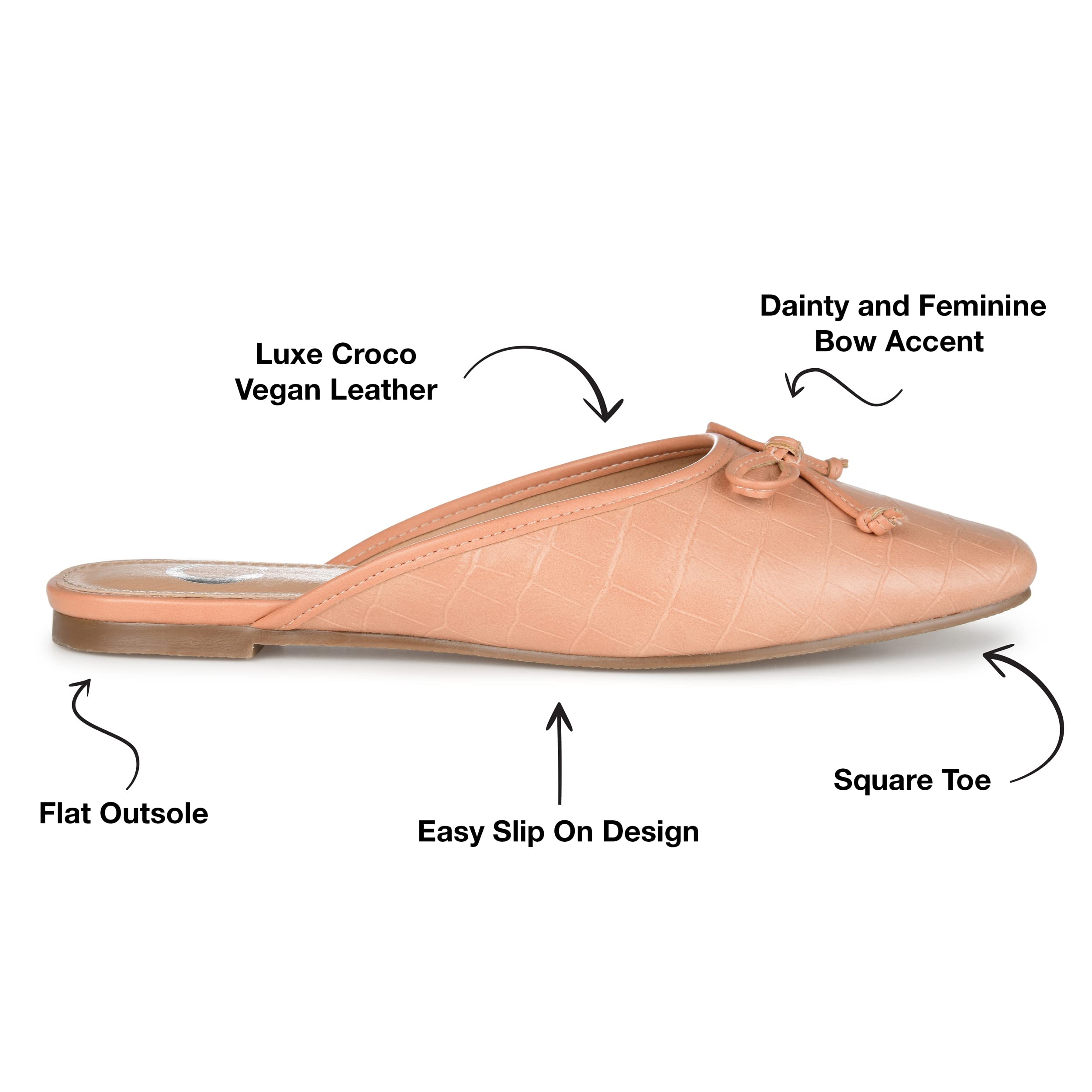 Journee Collection Women's Comfortable Ballet Flats - Lightweight Slip-On Shoes for Work, Travel & Everyday Wear