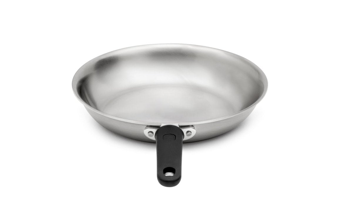 Vollrath Tribute 12-Inch 3-Ply Stainless Steel Fry Pan with Heat-Resistant Silicone Handle - Professional Restaurant-Grade Cookware for Home Chefs & Commercial Kitchens - Perfect for Searing, Sauteing & Frying Steaks, Eggs & Vegetables