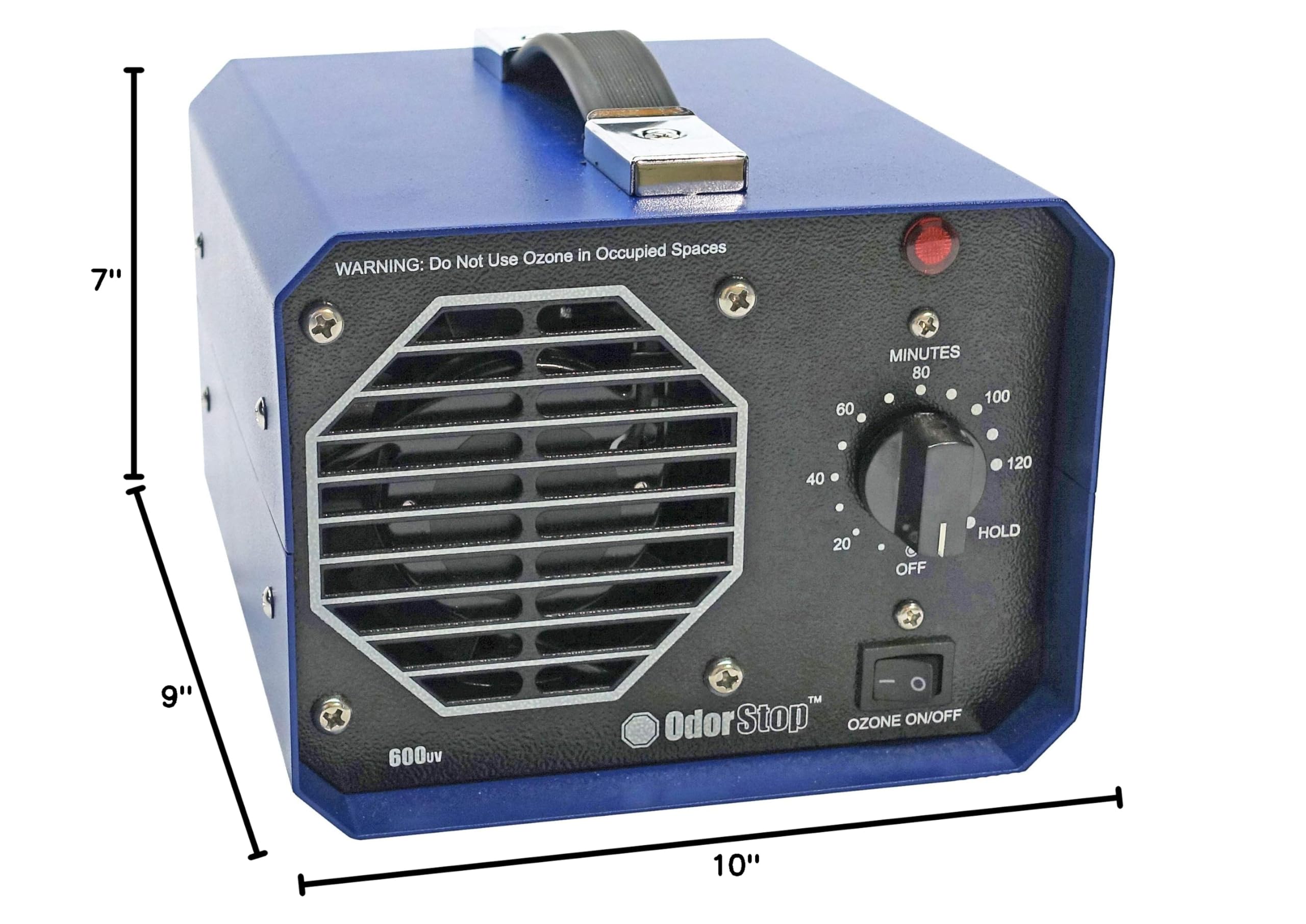 OdorStop OS600UVFBA Compact Travel Ozone UV Air Purifier – Covers Up to 600 Sq Ft for Home, Office, Car & Travel Use