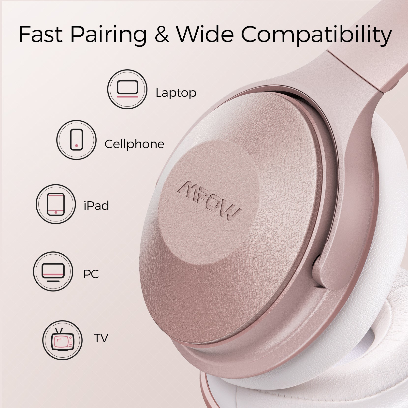 Mpow H17 Active Noise Cancelling Headphones - Wireless Bluetooth Over-Ear Headset with Hi-Fi Sound, 30H Playtime for Travel, Work & Gaming (Wholesale Price $24.7-$28.5/piece)