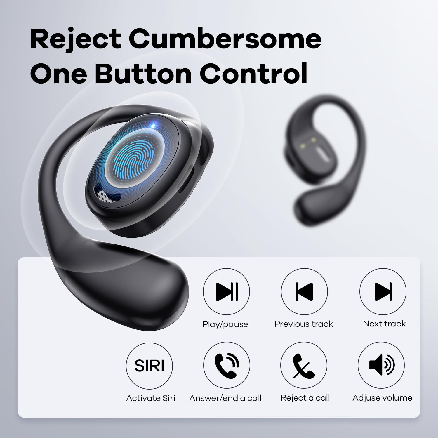 Airflow Pro Open Ear Bluetooth 5.3 Wireless Earbuds - Sweatproof Running Headphones with Immersive Bass for Jogging, Cycling & Outdoor Sports (Black) | Perfect for Gym, Workouts & Active Lifestyle