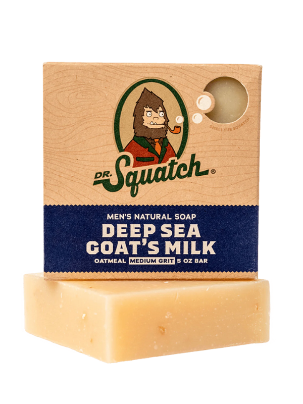 Dr. Squatch Deep Sea Goat's Milk Soap - Natural Bar Soap for Men with Moisturizing Benefits - Perfect for Dry Skin Care & Daily Shower Routine