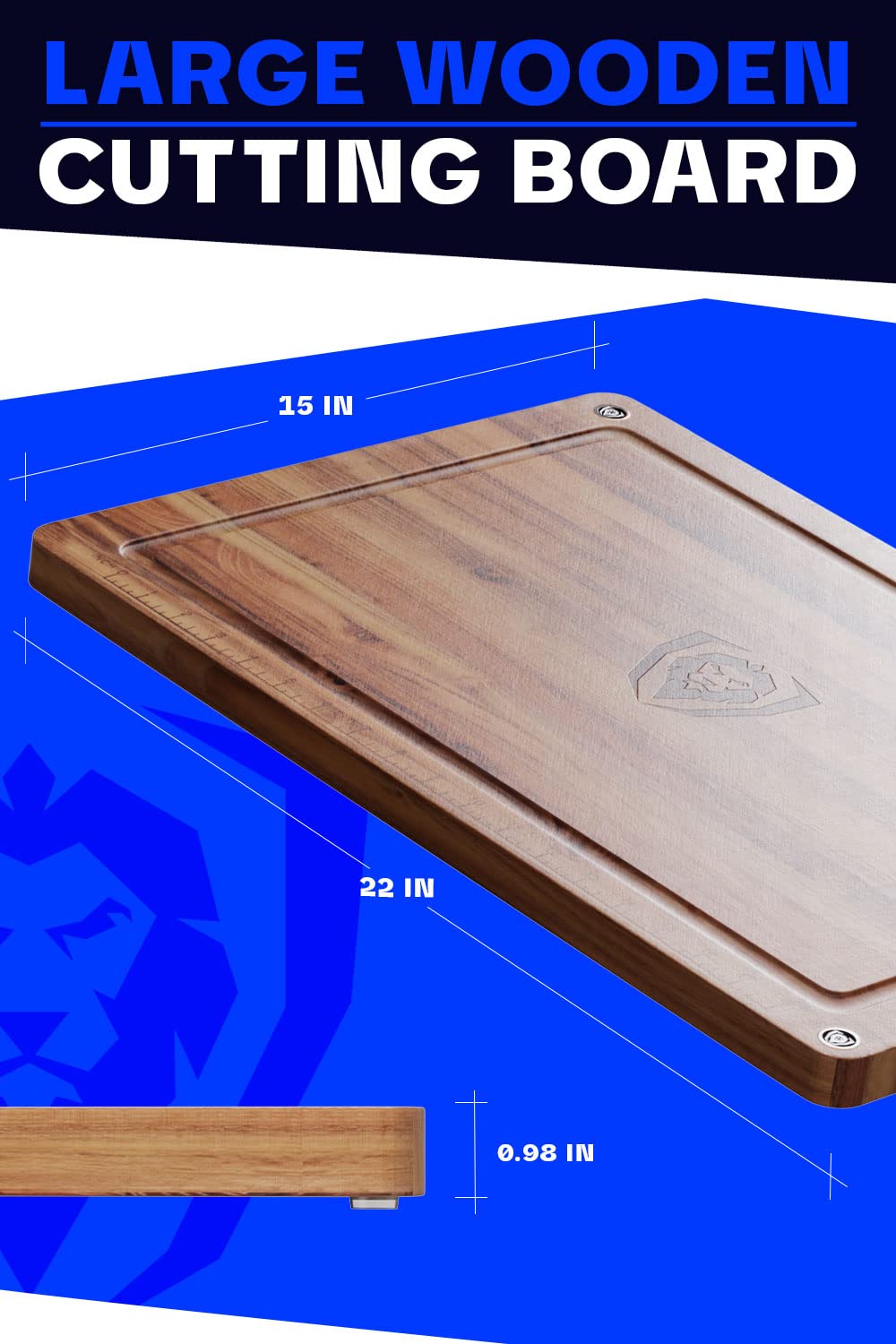 Premium Dalstrong Teak Wood Cutting Board - 22