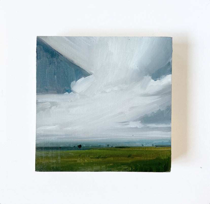 Sharp Shift - Handmade Oil Painting on Wood Panel 4x4 Inches - Perfect for Home Decor, Office Art & Gift Giving