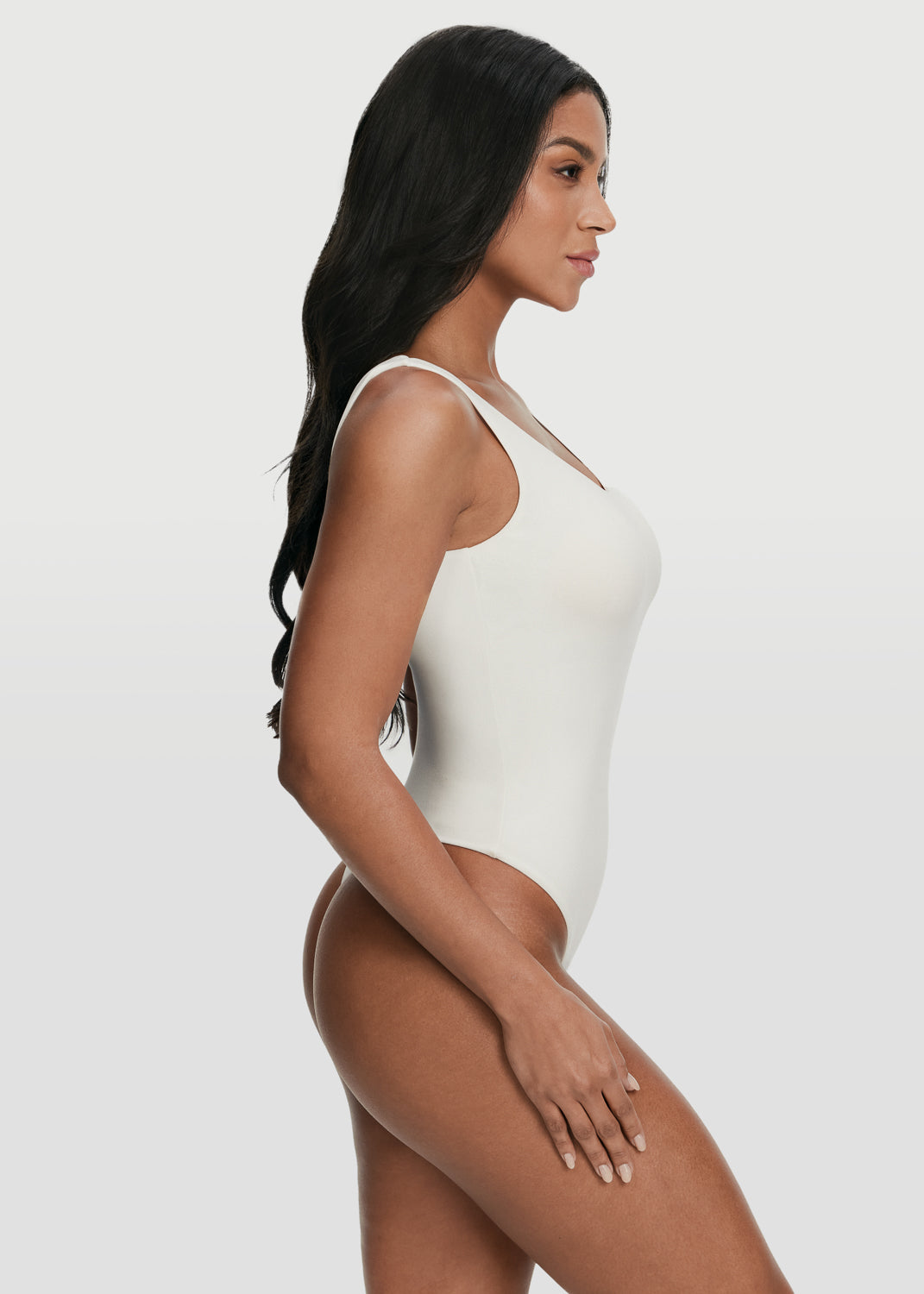 Scoop Back Bodysuit for Women - Comfortable Stretchy Seamless T-Shirt - Perfect for Layering, Workout & Everyday Wear