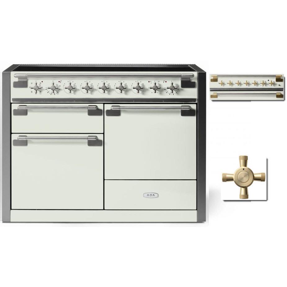 AGA 48-Inch Elise Induction Range with True European Convection - AEL481INABWHT | Professional Gas Stove for Modern Kitchens | Perfect for Baking, Roasting & Entertaining