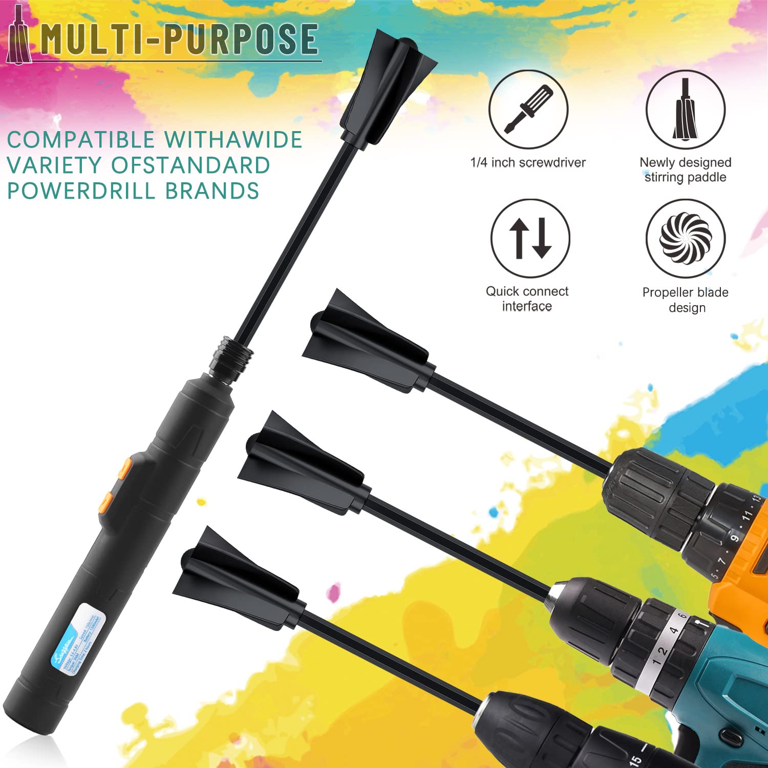 **6-Piece Suzzam Resin Mixer Paddles – Plastic Epoxy Stirrer for Drill, Reusable Paint & Resin Mixing Tool – Perfect for DIY Crafts, Epoxy Resin Projects, and Home Painting**
